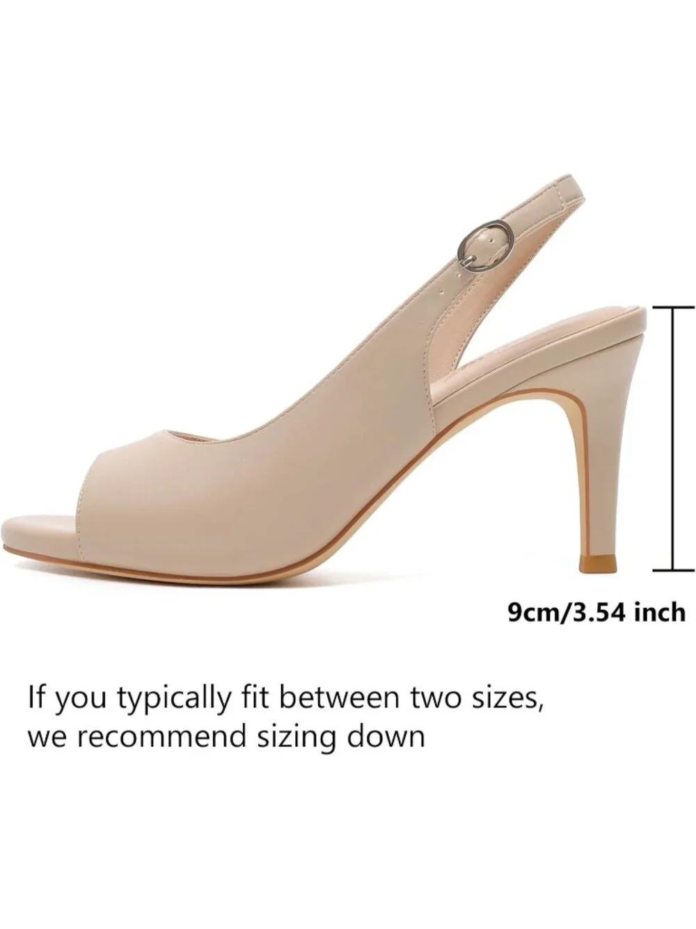 Women's Nude Pu Peep Open Toe Heel Pumps Comfortable Slip On Party Dress Shoes